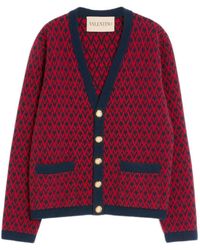 Valentino Garavani - ダイヤパターン カーディガン - Lyst