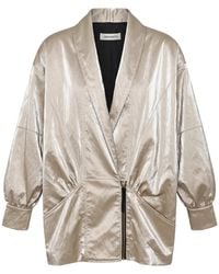 Nineminutes - The Virgo Spritz Metallic-Effect Zip-Up Jacket - Lyst