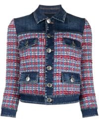 DSquared² - Jeansjacke Mit Einsätzen - Lyst
