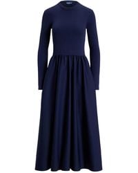Polo Ralph Lauren - Long-Sleeve A-Line Midi Dress - Lyst