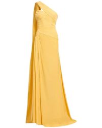 Elie Saab - One-Shoulder Draped Silk Maxi Dress - Lyst