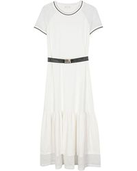 Liu Jo - Gürtel-Kleid mit semi-transparentem Einsatz - Lyst