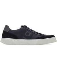 Ferragamo - Alaska Gancio Suede Panelled Lace-Up Sneakers - Lyst