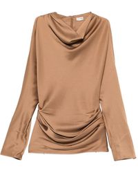 Jonathan Simkhai - Victoria Draped Cowl-Neck Top - Lyst