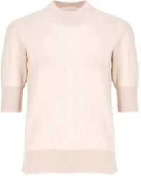 Jil Sander - High-Neck Short-Sleeves Sweater - Lyst