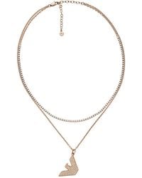 Emporio Armani - Logo-Charm Necklace - Lyst
