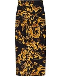 Versace Jeans Couture - Barocco-Print Midi Skirt - Lyst