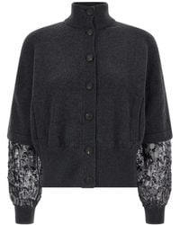 Brunello Cucinelli - Cárdigan con lentejuelas en la manga - Lyst