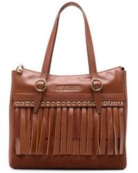 Love Moschino - Fringe-Detail Heart-Eyelet Tote Bag - Lyst