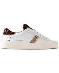 Date - Baskets Basses Hill Low En Cuir À Imprimé Léopard - Lyst