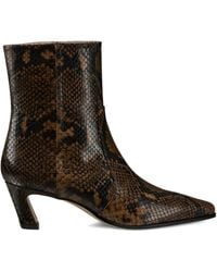 Stuart Weitzman - 50Mm Stassi Snakeskin-Effect Boots - Lyst