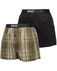 HUGO - Logo-Waistband Check-Print Boxer Shorts (Set Of Two) - Lyst
