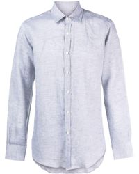 Canali - Linen Button-down Shirt - Lyst