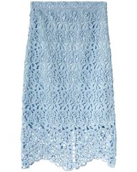Burberry - Lace-embroidery Pencil Skirt - Lyst