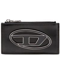 DIESEL - Calfskin Card Holder With Logo Plaque - Lyst