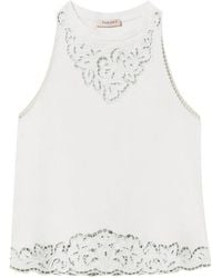 Twinset - Broderie-Anglaise Tank Top - Lyst
