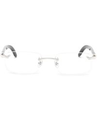 Cartier - C Décor Rectangle-Frame Glasses - Lyst