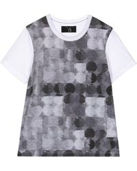 Y's Yohji Yamamoto - T-shirt en coton à imprimé géométrique - Lyst