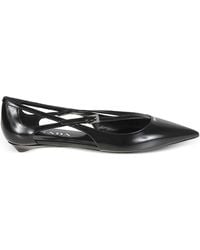 Prada - Cut-Out Pointed Ballet Flats - Lyst