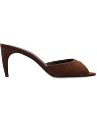 Black Suede Studio - Jazz Curved-Heel Heeled Sandals - Lyst