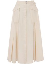 Alberta Ferretti - Belted Midi Skirt - Lyst