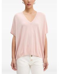 ViCOLO - Fine-Knit V-Neck T-Shirt - Lyst