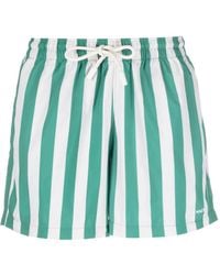 Sunnei - Logo-Print Striped Swim Shorts - Lyst