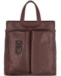 Piquadro - Harper Convertible Leather Tote Bag - Lyst