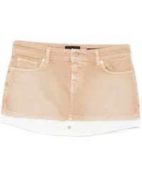 7 For All Mankind - Button-Fastening Mini Skirt - Lyst