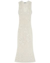Ganni - Robe Mi-Longue À Fleurs En Crochet - Lyst