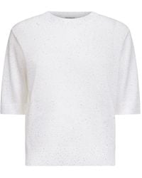 Brunello Cucinelli - Sequin-embellishment T-shirt - Lyst