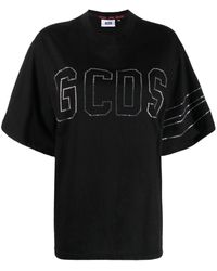 Gcds - Cotton T-shirt With Crystal Logo - Lyst