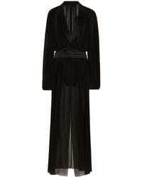 Dolce & Gabbana - Silk Chiffon Tuxedo Evening Gown - Lyst