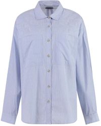 Mother - Striped-Pattern Cotton Shirt - Lyst