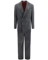 Brunello Cucinelli - Frosted Cotton Corduroy One-And-A-Half Breasted Tailor Blazer With Metal Buttons - Lyst
