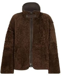 Brunello Cucinelli - Fuzzy-Shearling Reversible Outerwear Jacket With Monili - Lyst