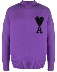Ami Paris - Ami De Coeur Roll-Neck Jumper - Lyst