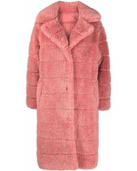 Essentiel Antwerp Long-sleeve Textured-finish Coat - Pink