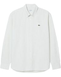 Lacoste - Regular Fit Striped Oxford Shirt - Lyst