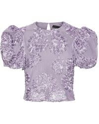 ROTATE BIRGER CHRISTENSEN - フローラル パフスリーブ トップ - Lyst