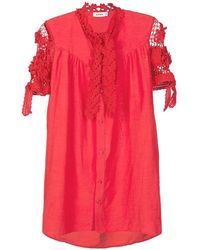 Amir Slama - Floral-Lace Detail Shirt Dress - Lyst