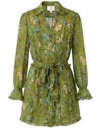 Cinq À Sept - Estelle Ruffled Floral-Print Mini Dress - Lyst