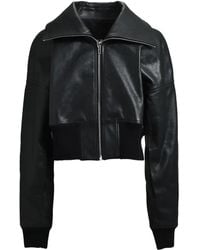 Rick Owens - Cropped Leather Zip-Front Jacket - Lyst