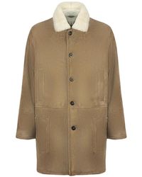 Volfagli - Davin Fur-Collar Suede Coat - Lyst
