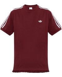 adidas - Ruffle-Trim Logo-Embroidered T-Shirt - Lyst
