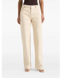 Manière De Voir - Elyssa Diamond Stitch Denim Jeans - Lyst