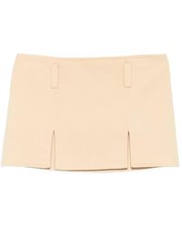 Miu Miu - Slit-Detail Mini Skirt - Lyst