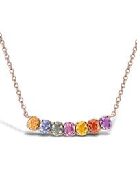 Pragnell - 18Kt Rose Fancy Sapphire Line Pendant Necklace - Lyst