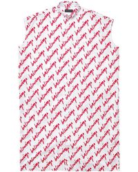 Balenciaga - Hemdkleid mit Logo-Print - Lyst