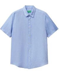Benetton - Short-Sleeved Buttoned Shirt - Lyst